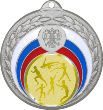 Медаль №980-196 (Легкая атлетика, диаметр 50 мм (Медаль цвет серебро плюс жетон для вклейки) Место для вставок: обратная сторона диаметр 45 мм)