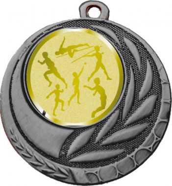 Медаль №980-27 (Легкая атлетика, диаметр 45 мм (Медаль цвет серебро плюс жетон для вклейки) Место для вставок: обратная сторона диаметр 39 мм)
