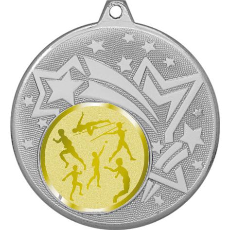 Медаль №980-1274 (Легкая атлетика, диаметр 45 мм (Медаль цвет серебро плюс жетон для вклейки) Место для вставок: обратная сторона диаметр 40 мм)