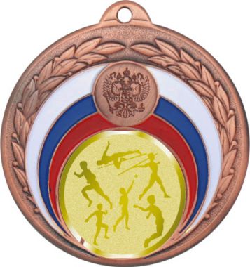 Медаль №980-196 (Легкая атлетика, диаметр 50 мм (Медаль цвет бронза плюс жетон для вклейки) Место для вставок: обратная сторона диаметр 45 мм)
