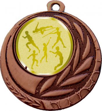 Медаль №980-27 (Легкая атлетика, диаметр 45 мм (Медаль цвет бронза плюс жетон для вклейки) Место для вставок: обратная сторона диаметр 39 мм)
