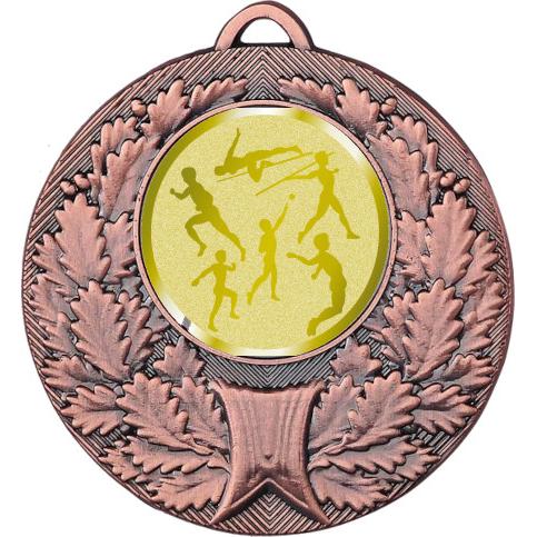 Медаль №980-192 (Лёгкая атлетика, диаметр 50 мм (Медаль цвет бронза плюс жетон для вклейки) Место для вставок: обратная сторона диаметр 45 мм)