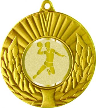 Медаль №981-192 (Гандбол, диаметр 50 мм (Медаль цвет золото плюс жетон для вклейки) Место для вставок: обратная сторона диаметр 45 мм)