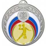 Медаль №981-196 (Гандбол, диаметр 50 мм (Медаль цвет серебро плюс жетон для вклейки) Место для вставок: обратная сторона диаметр 45 мм)