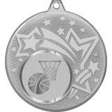 Медаль №982-27 (Баскетбол, диаметр 45 мм (Медаль цвет серебро плюс жетон для вклейки) Место для вставок: обратная сторона диаметр 39 мм)