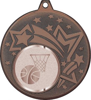 Медаль №982-1274 (Баскетбол, диаметр 45 мм (Медаль цвет бронза плюс жетон для вклейки) Место для вставок: обратная сторона диаметр 40 мм)