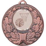 Медаль №982-192 (Баскетбол, диаметр 50 мм (Медаль цвет бронза плюс жетон для вклейки) Место для вставок: обратная сторона диаметр 45 мм)