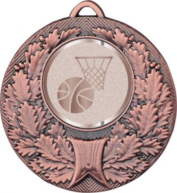 Медаль №982-192 (Баскетбол, диаметр 50 мм (Медаль цвет бронза плюс жетон для вклейки) Место для вставок: обратная сторона диаметр 45 мм)