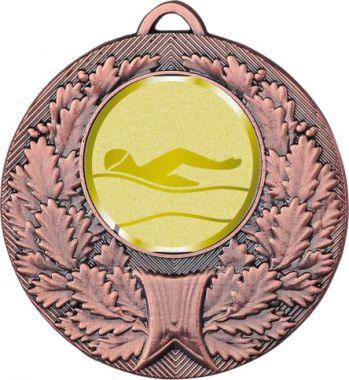 Медаль №985-192 (Плавание, диаметр 50 мм (Медаль цвет бронза плюс жетон для вклейки) Место для вставок: обратная сторона диаметр 45 мм)