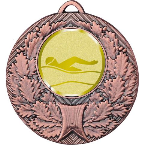 Медаль №985-192 (Плавание, диаметр 50 мм (Медаль цвет бронза плюс жетон для вклейки) Место для вставок: обратная сторона диаметр 45 мм)