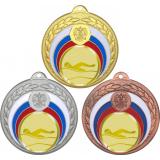 Комплект медалей №985-196 (Плавание, диаметр 50 мм (Три медали плюс три жетона для вклейки) Место для вставок: обратная сторона диаметр 45 мм)