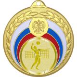 Медаль №988-196 (Волейбол, диаметр 50 мм (Медаль цвет золото плюс жетон для вклейки) Место для вставок: обратная сторона диаметр 45 мм)