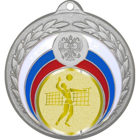 Медаль №988-196 (Волейбол, диаметр 50 мм (Медаль цвет серебро плюс жетон для вклейки) Место для вставок: обратная сторона диаметр 45 мм)