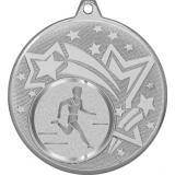Медаль №989-27 (Бег, диаметр 45 мм (Медаль цвет серебро плюс жетон для вклейки) Место для вставок: обратная сторона диаметр 39 мм)