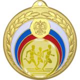 Медаль №992-196 (Бег, диаметр 50 мм (Медаль цвет золото плюс жетон для вклейки) Место для вставок: обратная сторона диаметр 45 мм)