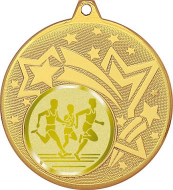 Медаль №992-1274 (Бег, диаметр 45 мм (Медаль цвет золото плюс жетон для вклейки) Место для вставок: обратная сторона диаметр 40 мм)