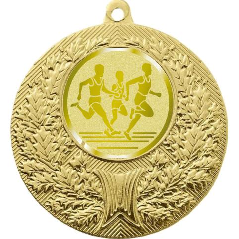 Медаль №992-192 (Бег, диаметр 50 мм (Медаль цвет золото плюс жетон для вклейки) Место для вставок: обратная сторона диаметр 45 мм)