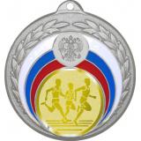 Медаль №992-196 (Бег, диаметр 50 мм (Медаль цвет серебро плюс жетон для вклейки) Место для вставок: обратная сторона диаметр 45 мм)