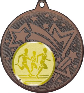 Медаль №992-27 (Бег, диаметр 45 мм (Медаль цвет бронза плюс жетон для вклейки) Место для вставок: обратная сторона диаметр 39 мм)