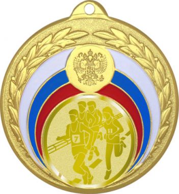 Медаль №995-196 (Бег, диаметр 50 мм (Медаль цвет золото плюс жетон для вклейки) Место для вставок: обратная сторона диаметр 45 мм)