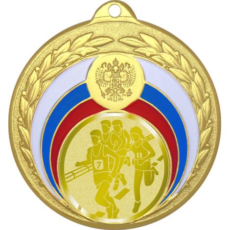 Медаль №995-196 (Бег, диаметр 50 мм (Медаль цвет золото плюс жетон для вклейки) Место для вставок: обратная сторона диаметр 45 мм)