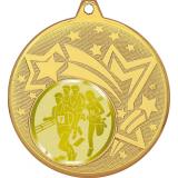 Медаль №995-1274 (Бег, диаметр 45 мм (Медаль цвет золото плюс жетон для вклейки) Место для вставок: обратная сторона диаметр 40 мм)