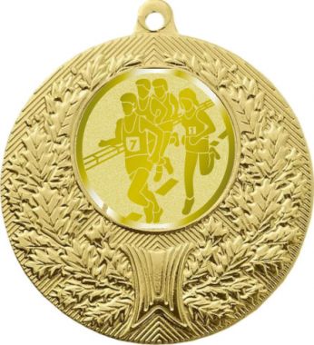 Медаль №995-192 (Бег, диаметр 50 мм (Медаль цвет золото плюс жетон для вклейки) Место для вставок: обратная сторона диаметр 45 мм)