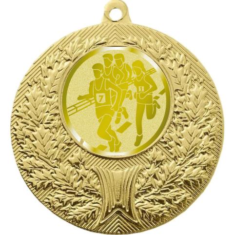 Медаль №995-192 (Бег, диаметр 50 мм (Медаль цвет золото плюс жетон для вклейки) Место для вставок: обратная сторона диаметр 45 мм)