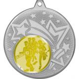 Медаль №995-1274 (Бег, диаметр 45 мм (Медаль цвет серебро плюс жетон для вклейки) Место для вставок: обратная сторона диаметр 40 мм)
