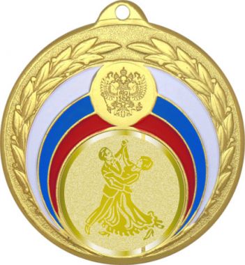 Медаль №998-196 (Танцы, диаметр 50 мм (Медаль цвет золото плюс жетон для вклейки) Место для вставок: обратная сторона диаметр 45 мм)