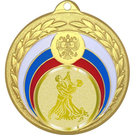 Медаль №998-196 (Танцы, диаметр 50 мм (Медаль цвет золото плюс жетон для вклейки) Место для вставок: обратная сторона диаметр 45 мм)