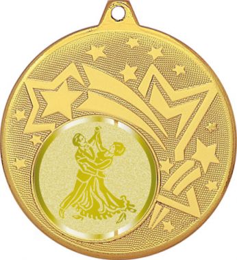 Медаль №998-27 (Танцы, диаметр 45 мм (Медаль цвет золото плюс жетон для вклейки) Место для вставок: обратная сторона диаметр 39 мм)