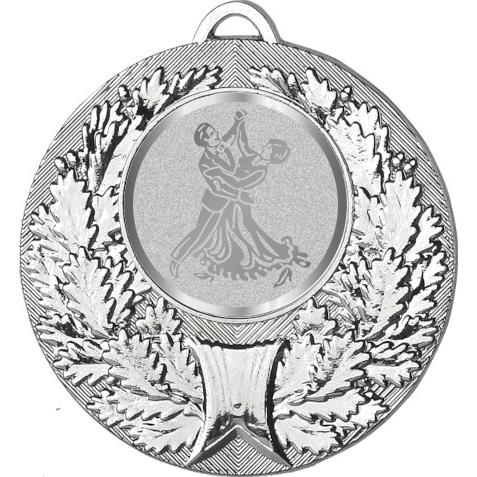 Медаль №998-192 (Танцы, диаметр 50 мм (Медаль цвет серебро плюс жетон для вклейки) Место для вставок: обратная сторона диаметр 45 мм)