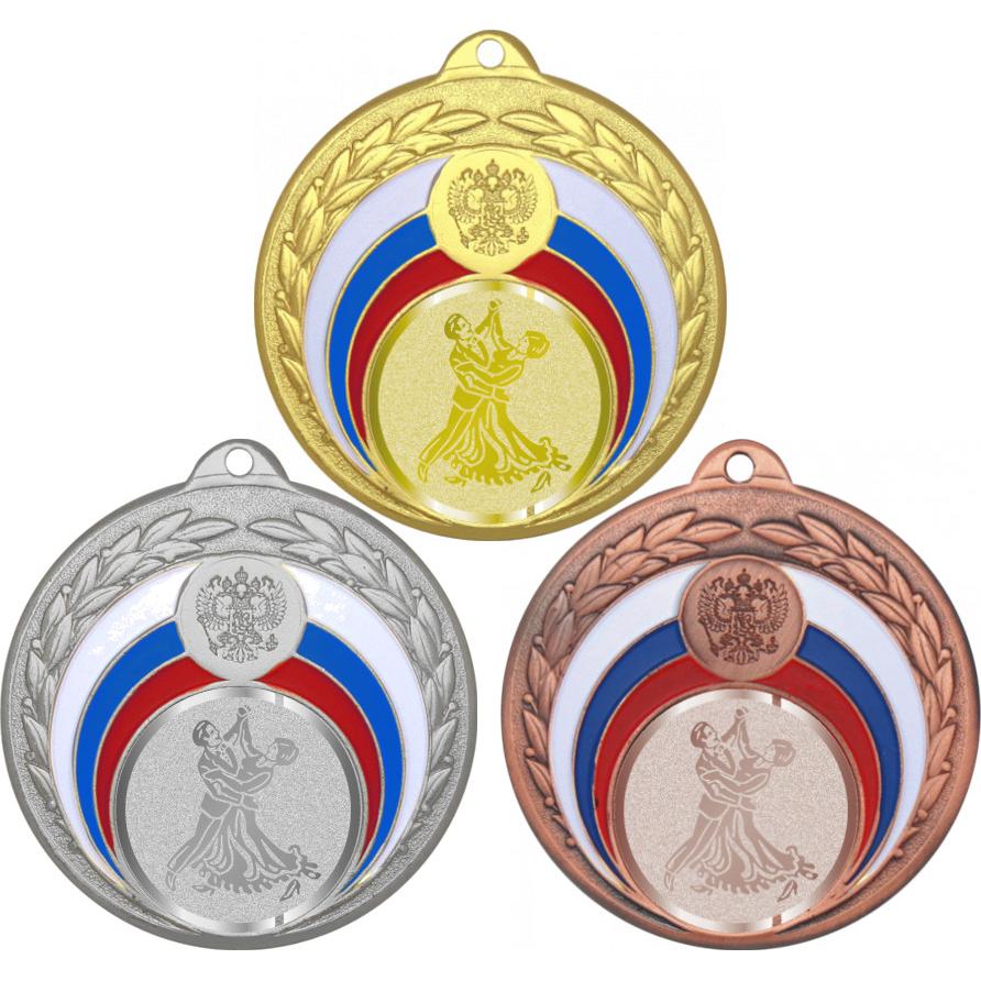 Комплект медалей №998-196 (Танцы, диаметр 50 мм (Три медали плюс три жетона для вклейки) Место для вставок: обратная сторона диаметр 45 мм)