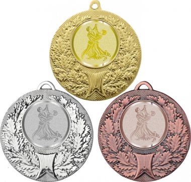 Комплект медалей №998-192 (Танцы, диаметр 50 мм (Три медали плюс три жетона для вклейки) Место для вставок: обратная сторона диаметр 45 мм)