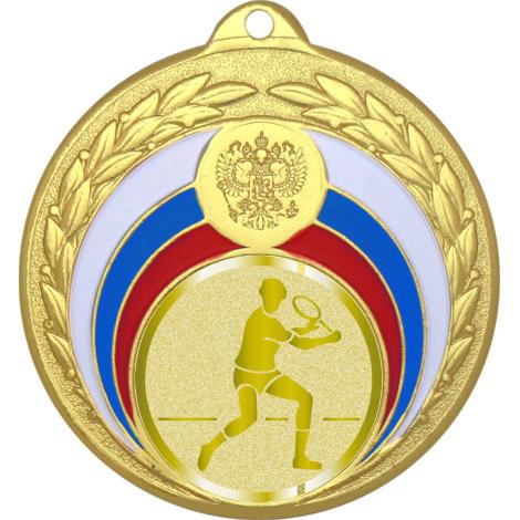 Медаль №999-196 (Большой теннис, диаметр 50 мм (Медаль цвет золото плюс жетон для вклейки) Место для вставок: обратная сторона диаметр 45 мм)
