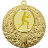 Медаль №999-192 (Большой теннис, диаметр 50 мм (Медаль цвет золото плюс жетон для вклейки) Место для вставок: обратная сторона диаметр 45 мм)