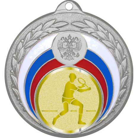 Медаль №999-196 (Большой теннис, диаметр 50 мм (Медаль цвет серебро плюс жетон для вклейки) Место для вставок: обратная сторона диаметр 45 мм)