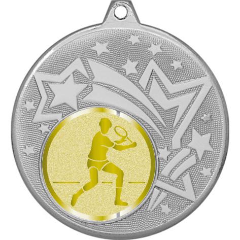 Медаль №999-1274 (Большой теннис, диаметр 45 мм (Медаль цвет серебро плюс жетон для вклейки) Место для вставок: обратная сторона диаметр 40 мм)