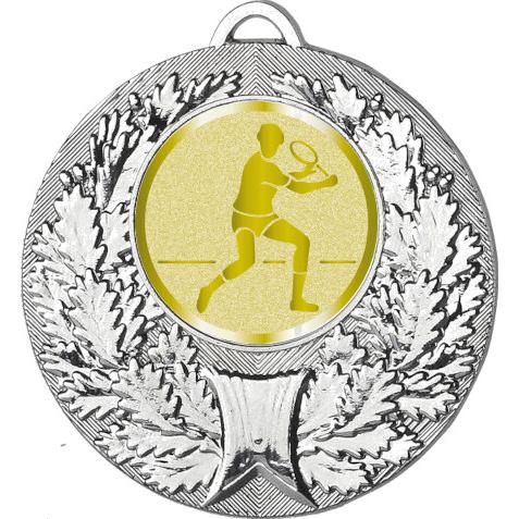 Медаль №999-192 (Большой теннис, диаметр 50 мм (Медаль цвет серебро плюс жетон для вклейки) Место для вставок: обратная сторона диаметр 45 мм)